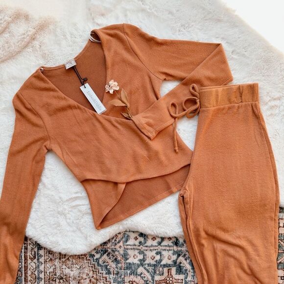 (Set)La Lux Collection Rust Cloud Soft Lounge Outfit Set - Picture 3 of 12